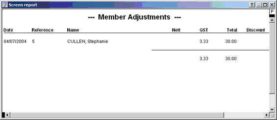 adjustment report